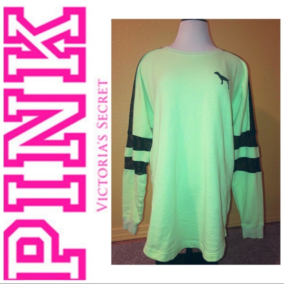 PINK Victoria's Secret Tops - Pink Victoria’s Secret neon green long sleeve